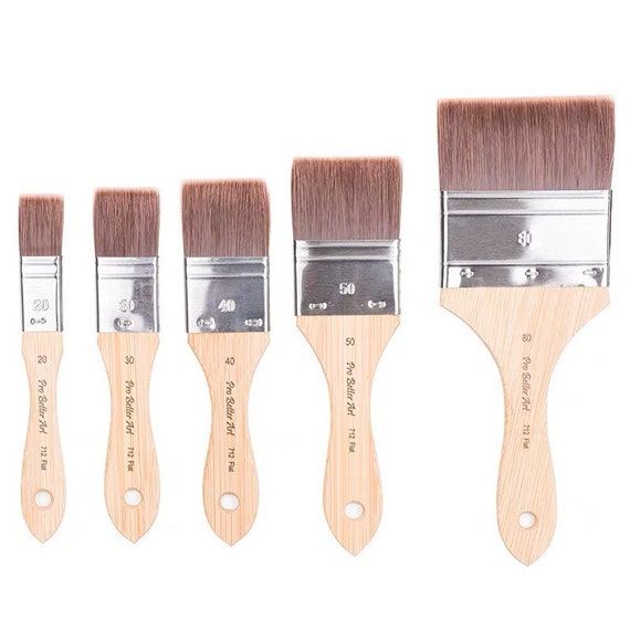 Set 6 Pennelli In Nylon Per Pittura – Acrilico, Olio, Acquerello, Guazzo, Manico In Legno, Ideale Per Artisti E Principianti