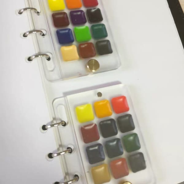 Mini Acrylic Paint Case Painting Palette with Magnetic Lid | Watercolour | Loose-Leaf Notebook Exclusive