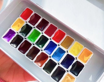 Watercolour Paint 24 Shades of Floral Colour Palette 1/8 Pans | Qtr Pans | Half Pans | Set of 24