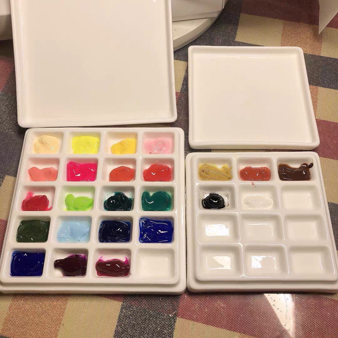 Watercolor Palette with Lid Large Capacity Paint Pallet for Acrylic  Painting