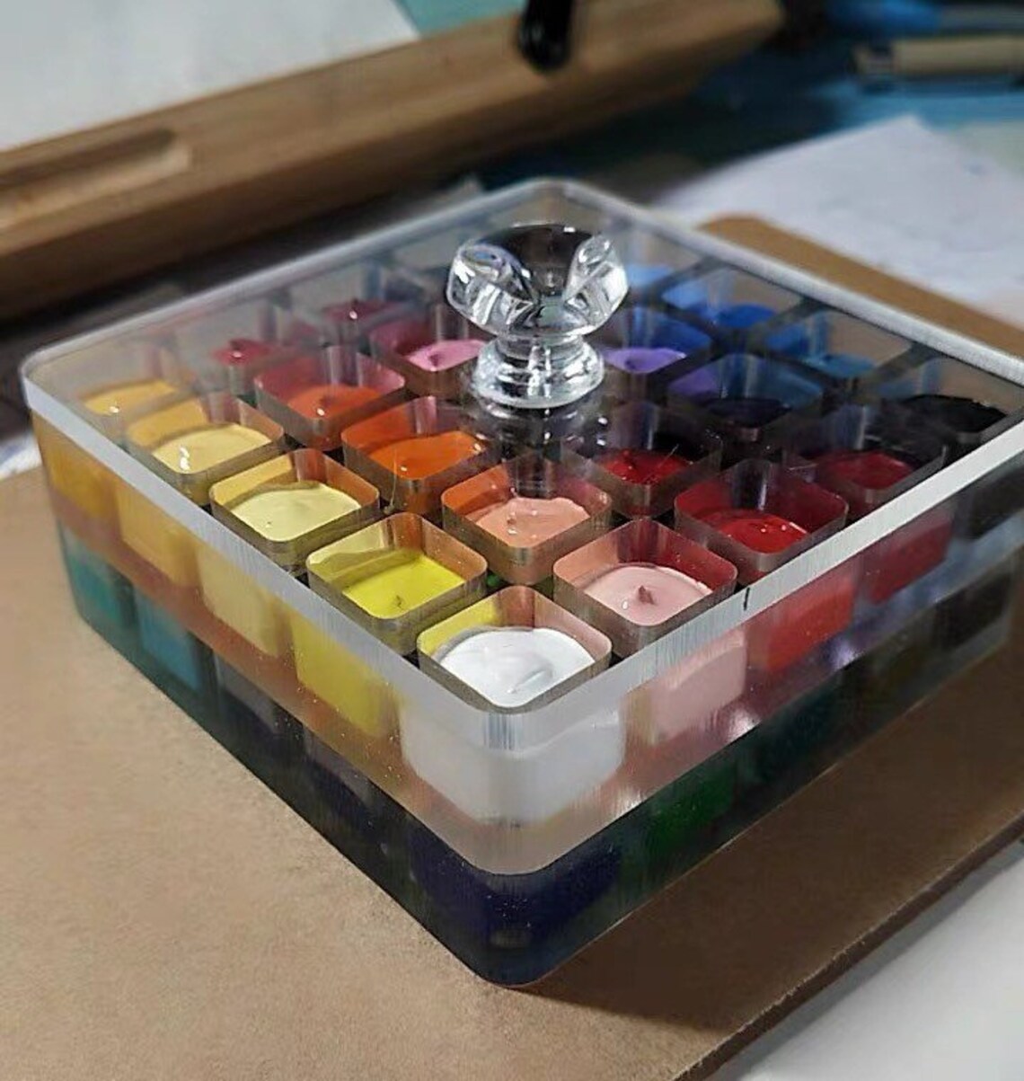 Mini Acrylic Paint Case Stackable Painting Palette With Etsy
