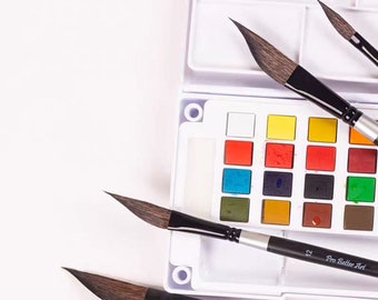 Master's Squirrel Brush Watercolour Gouache Professional Painting Dagger Stripper Brushes Series 201: 7.1mm-19mm