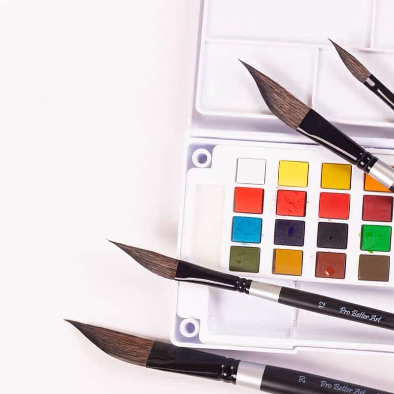 Master's Squirrel Brush Aquarell Gouache Professionelle Malerei Dagger Stripper Brushes Series 201 : 7.1 mm-19 mm