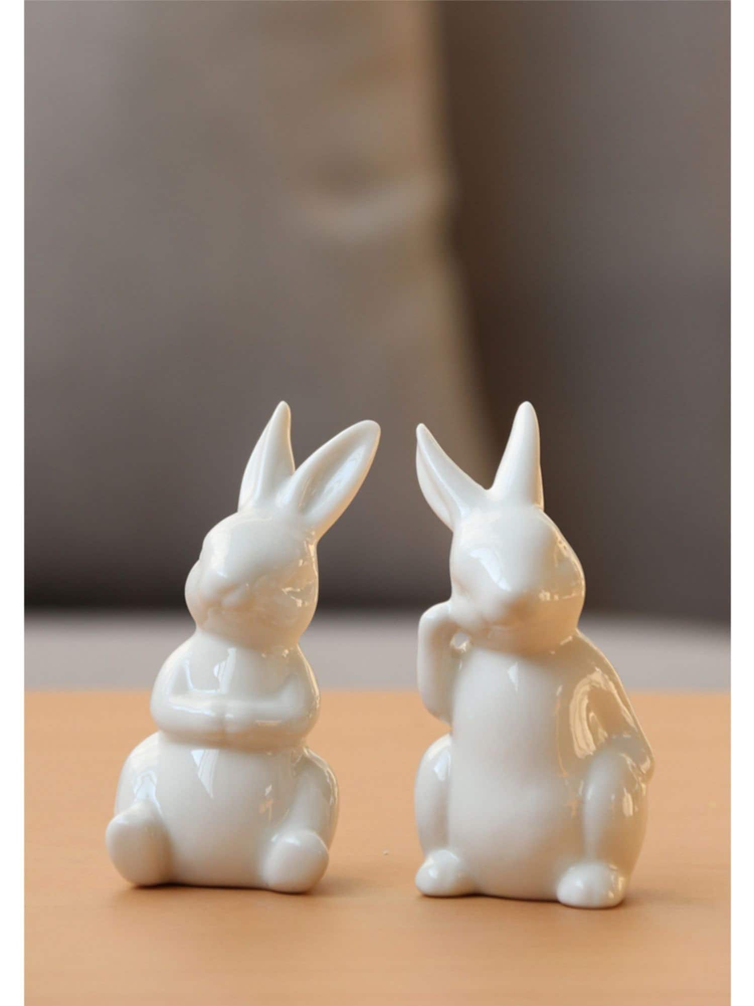 Ceramic Rabbit Home Ornament Set of 5 Bunnies Etsy