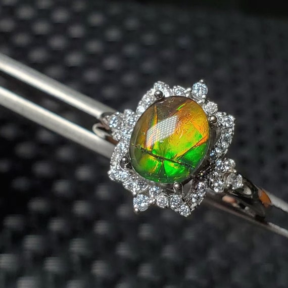 Buy 10K Yellow Gold AAA Canadian Ammolite Solitaire Ring (Size 7.0) 3.60  ctw at ShopLC. | Ammolite, Rings, Yellow gold