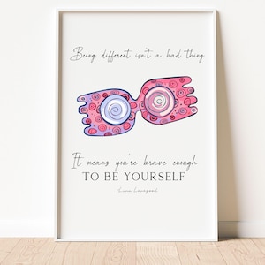Being Different means Brave enough to be Yourself Wizard Potter Inspired Movie Book Quote Printable Wall Art, Download and print Instantly!