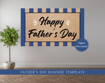 Father's Day Striped Painted Banner Gift, Digitally Download and use with projector, DIY your own painted party celebration banner!