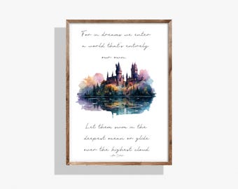 ¡Entramos en un mundo de arte de pared imprimible con cita de la película inspirada en el mago Potter que puedes descargar digitalmente e imprimir al instante!