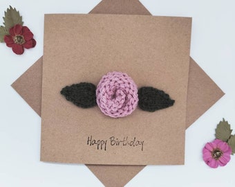 Handmade Card - Rose - Happy Birthday - Get Well - Mum