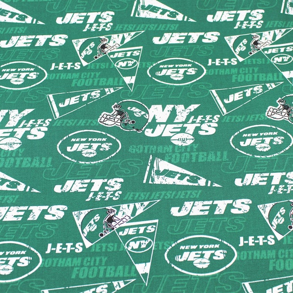 New York Jets Fat Quarter - 18" x 21" 100% Cotton NFL Fabric, Craft Fabric, Face Mask Fabric, Quilting, Sewing, Ready to Ship