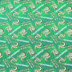Charlotte Niners UNC Fat Quarter - 18&quot; x 21&quot; 100% Cotton NCAA Fabric, Craft Fabric, Face Mask Fabric, Quilting, Sewing, Ready to Ship
