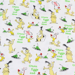 Dr. Seuss Fat Quarter - 18" x 21" 100% Cotton Fabric, Craft Fabric, Face Mask Fabric, Quilting, Sewing, Ready to Ship
