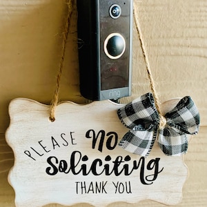 No Soliciting doorbell sign- free shipping!!