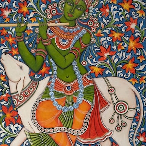 Krishna Indian folk Art Painting