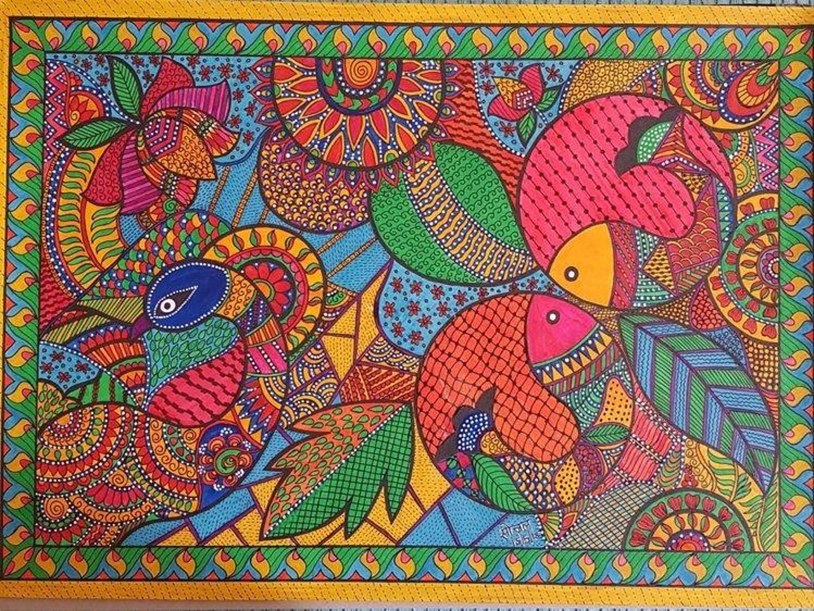 Mithila Pattern Modern Mithila Art - Etsy