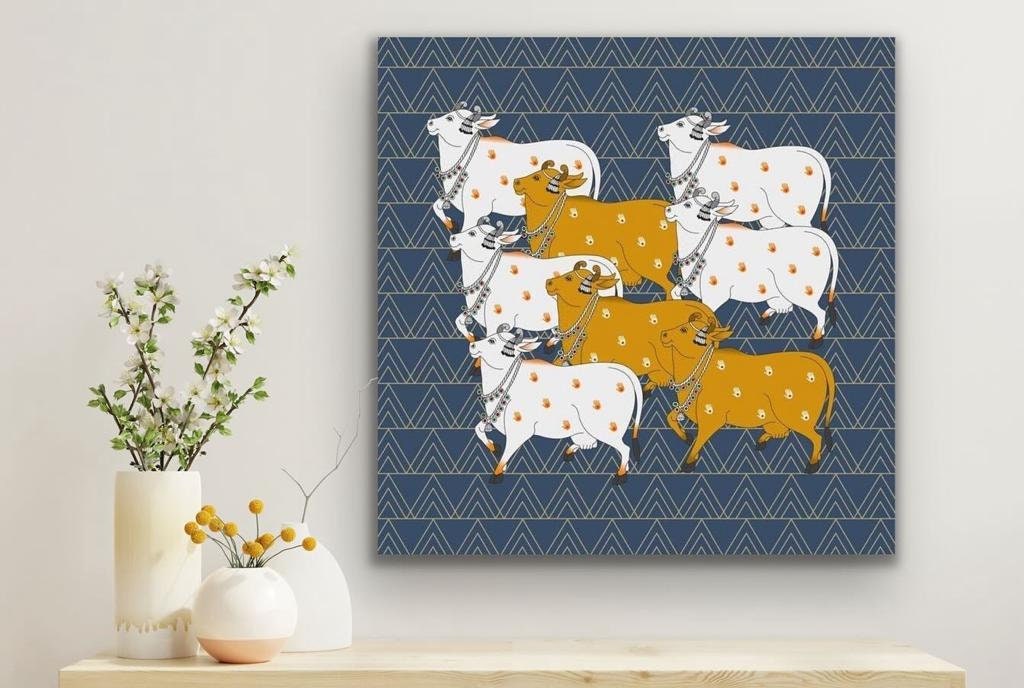 2 IN Pichwai Cow pack of 12 main image 0