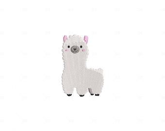 Mini Diseño de bordado de llama, diseño de bordado de llama, 4 tamaños