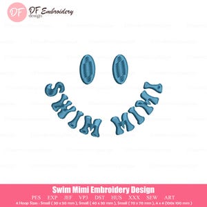 Swim Mimi Embroidery Design: Funny Swim Mom Nana Pattern (Instant Download)