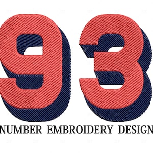 Number Embroidery Designs, Sport Number Embroidery Designs, Sport Embroidery Designs, Number embroidery designs 111, 5 Sizes