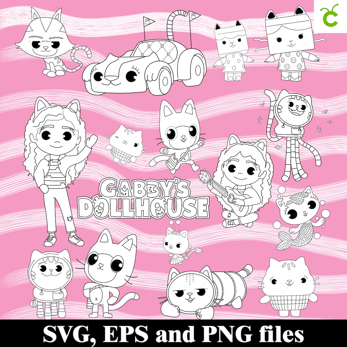 Gabby&#039;s Dollhouse Gabby&#039;s Dollhouse SVG Bundle | Etsy Singapore