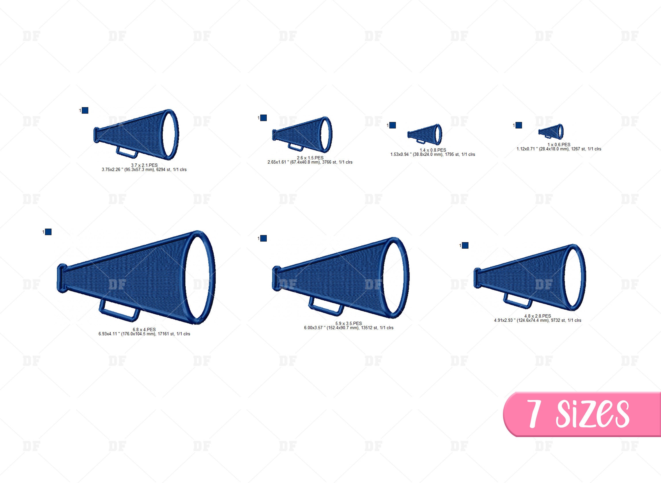 Megaphone Cheerleader Embroidery Design Megaphone Embroidery - Etsy