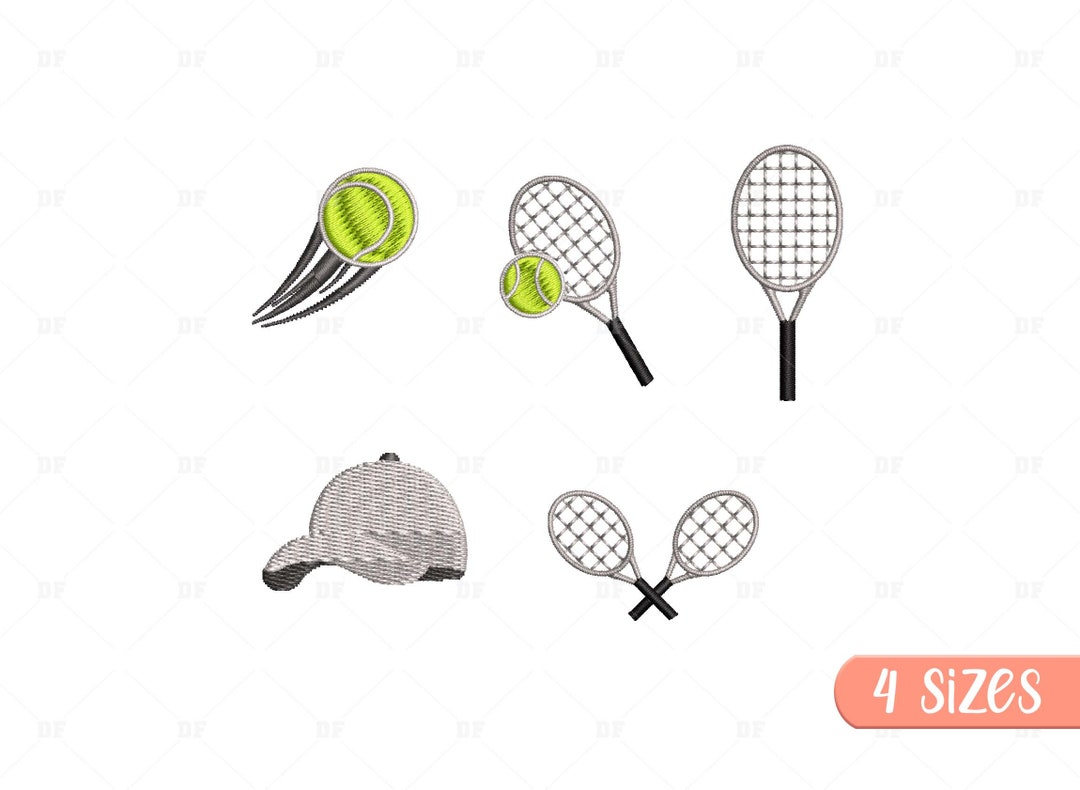 Mini Tennis Embroidery Designs, Tennis Embroidery Designs, Sport