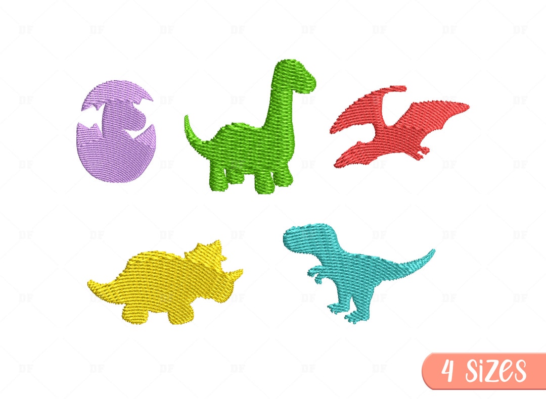 Mini Dinosaur Silhouette Embroidery Design: 4 Sizes (digital Download ...