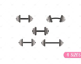 Dumbbell & Barbell Embroidery Designs: Mini Weights (Digital Download)