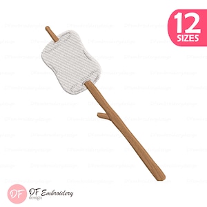 Roasting Marshmallow Embroidery Design, Campfire Outdoor Machine File (Instant Download)