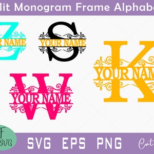 Monogramm Rahmen Alphabet: SVG, PNG, EPS (Digitaler Download)