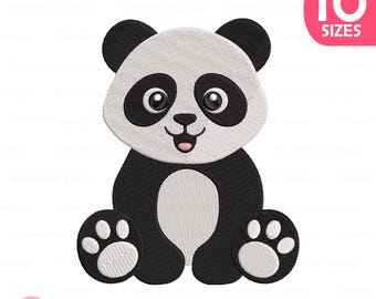 Cute Baby Panda Embroidery Design, Machine Embroidery File (Instant Download)