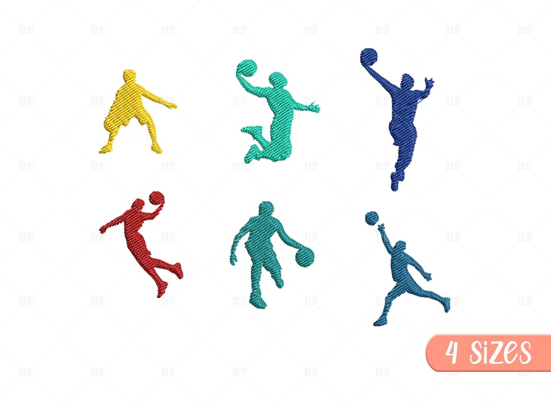 Mini Basketball Player Embroidery Design, Basketball Player Embroidery