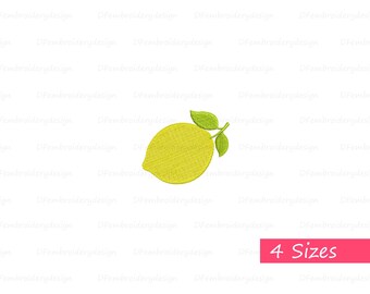 Lemon Embroidery Design - Summer Fruit Machine Embroidery File - Citrus Stitch Digital Download