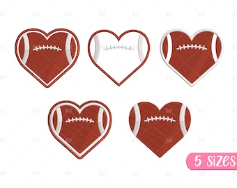Fußball Herz Stickdatei, Stickdatei in 5 Größen (Digitaler Download)