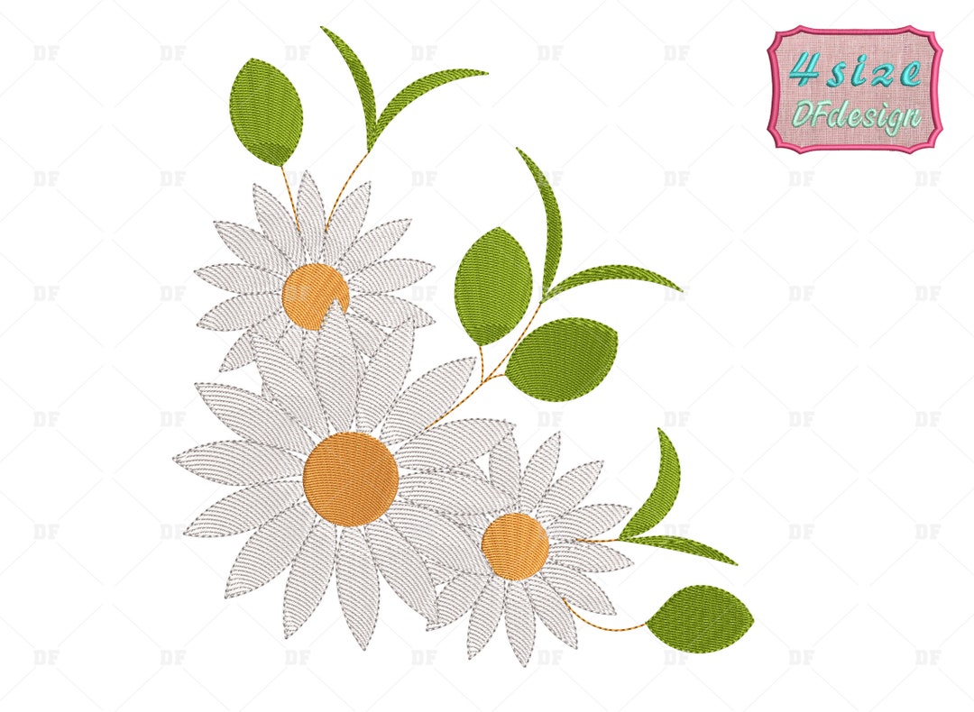 Daisy Floral Embroidery Design: Machine Pattern (digital Download) - Etsy