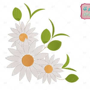 Daisy Floral Embroidery Design: Machine Pattern (Digital Download)