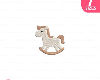 Diseño de bordado de caballo balancín, bonito patrón para guardería (7 tamaños pequeños)