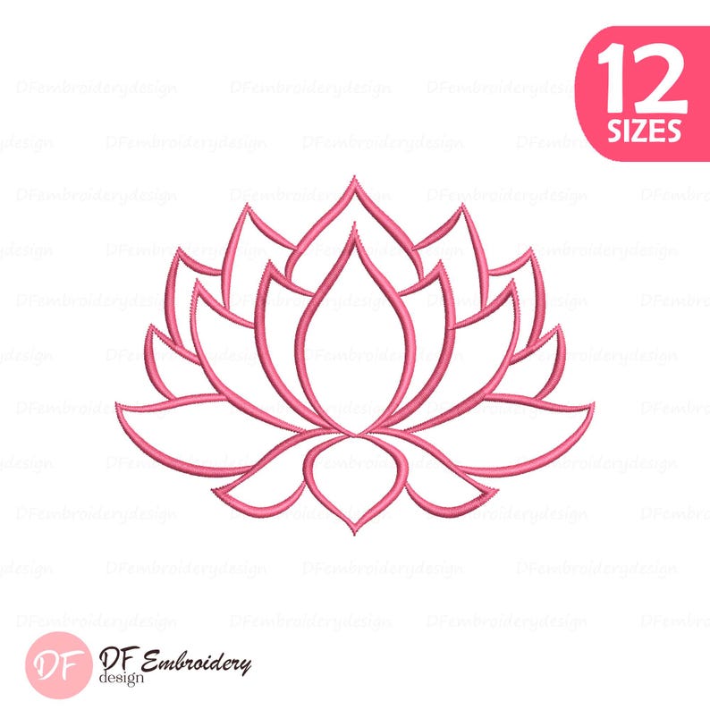 Lotus Embroidery Design, Floral Embroidery File, Flower Pattern ...
