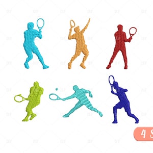 Mini Tennis silhouette Boys Embroidery Designs, Tennis Embroidery Designs, Sport Embroidery Design, 6 Design, 4 Sizes