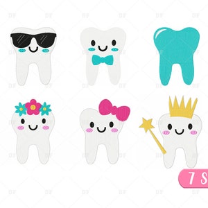 mini Tooth Fairy Embroidery Designs, Footh Embroidery design, 7 Size