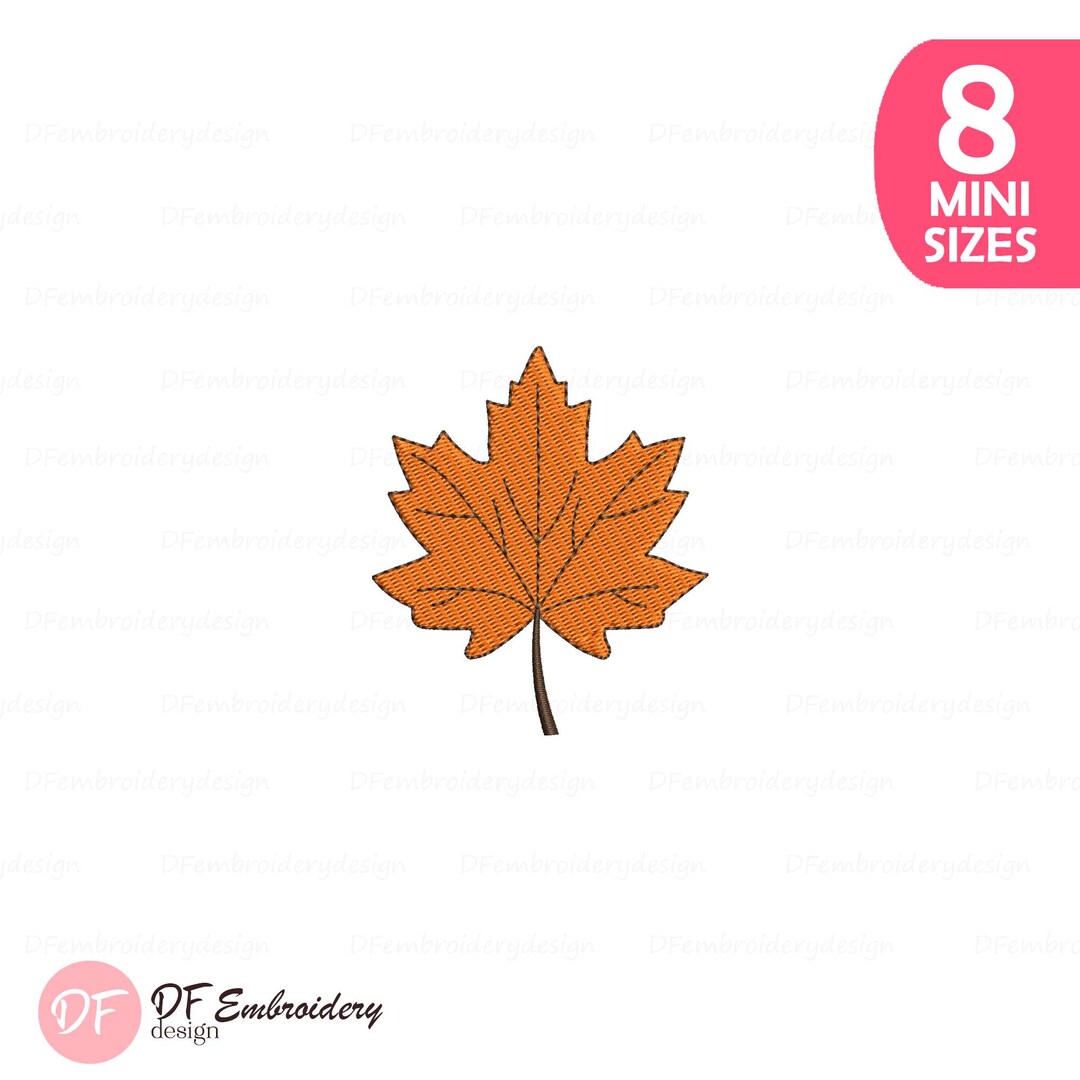 Mini Maple Leaf Embroidery Design, Autumn Border (digital Download) - Etsy