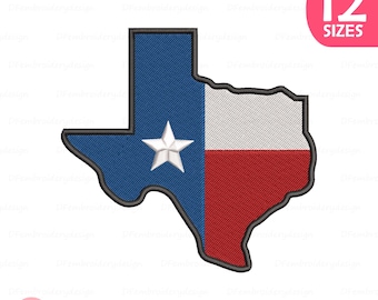 Texas State Embroidery Design, Lone Star Western Machine File (Instant Download)