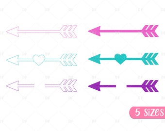 Arrow Machine Embroidery Design: Heart Arrow Set (Digital Download)