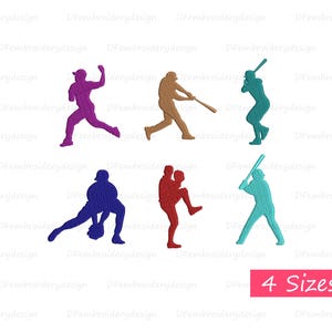 Baseball Player Embroidery Design: Game Day Machine File (4 Sizes)