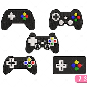 Video game controller embroidery design, Mini Game Controller Machine Embroidery Design, Video game embroidery machine Bundle, 7 Sizes