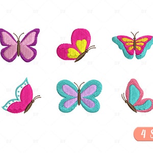 Mini Butterfly embroidery Design, Butterfly Embroidery Design, Animal Embroidery Design, Machine Embroidery Design, 6 Design 4 Sizes