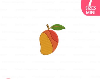 Mini-mangoborduurontwerp, tropisch fruit machineborduurbestand (direct downloaden)