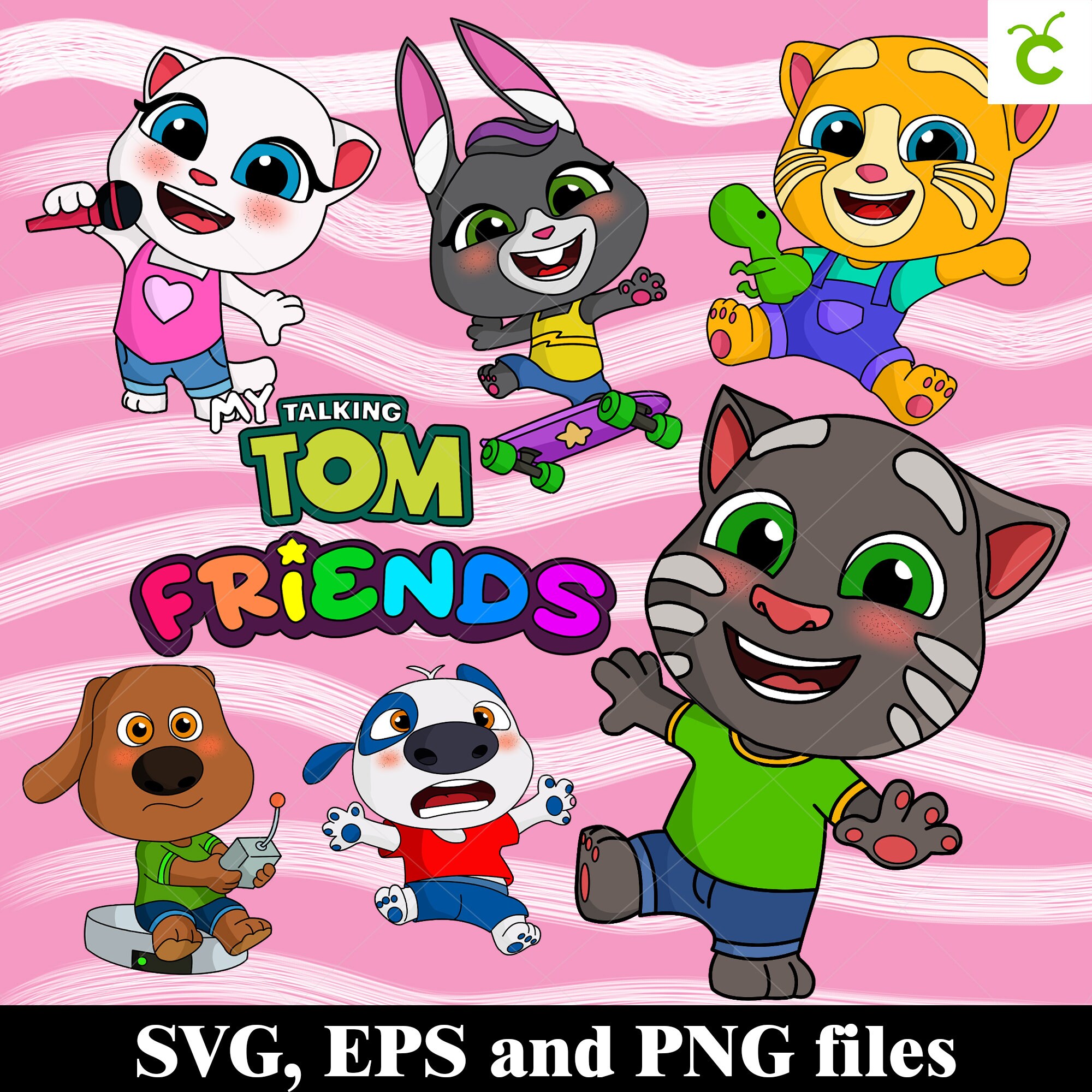 Talking Tom and Friends Talking Tom and Friends SVG Bundle Etsy