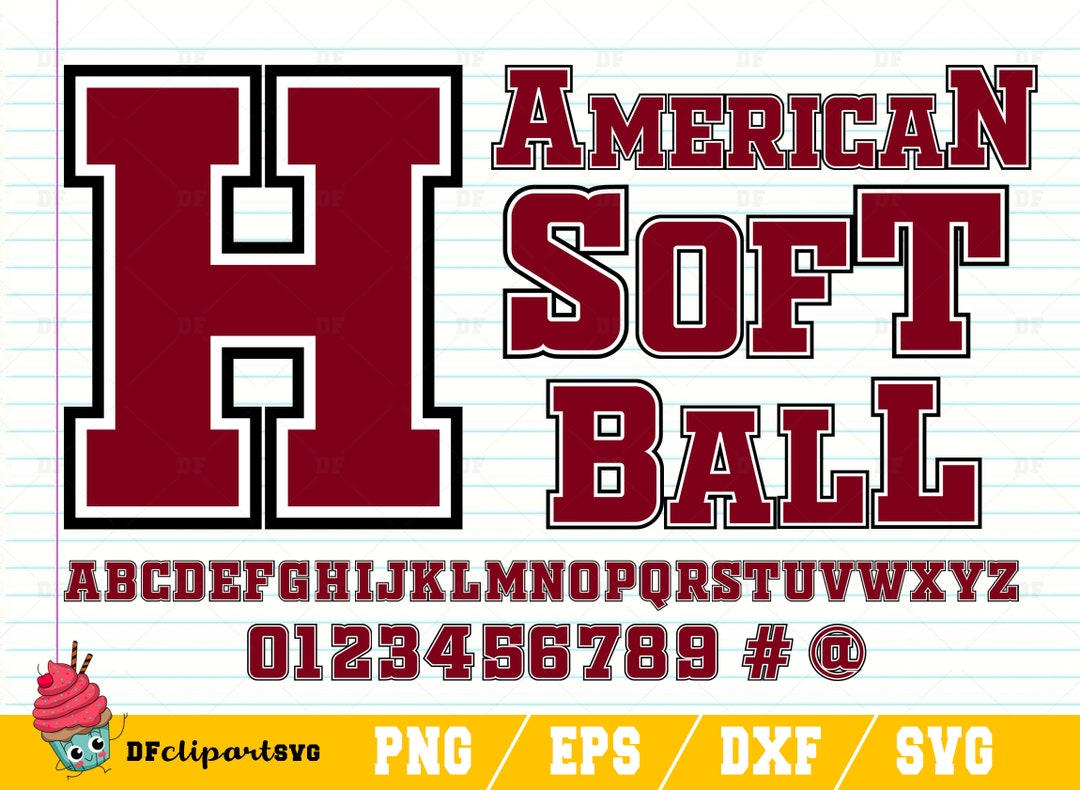 Varsity Softball Lettering Varsity Font SVG: American Softball Style (digital Download) - Etsy