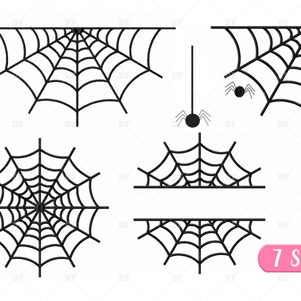SpinnenNetz Stickdatei, Spinnen Stickdatei, Spinnen Web Stickdatei, Mini Spinnen Web Stickdatei, 7 Größen